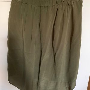 Olive Green Silk Skirt